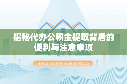 高树揭秘代办公积金提取背后的便利与注意事项
