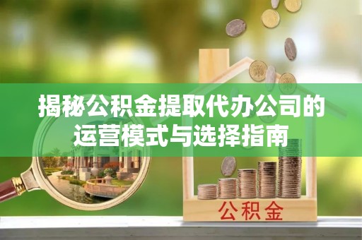 高树揭秘公积金提取代办公司的运营模式与选择指南