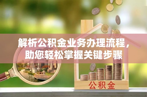 高树解析公积金业务办理流程，助您轻松掌握关键步骤